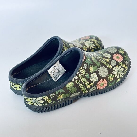 Western Chief Women Garden Clogs Rain Shoes 8 Floral Flower Forest Succulents - Picture 2 of 8